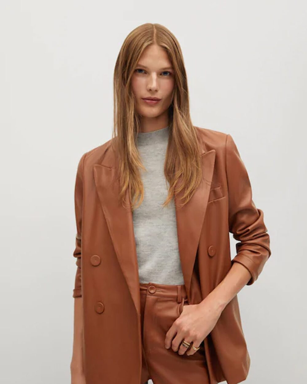 Cross button blazer